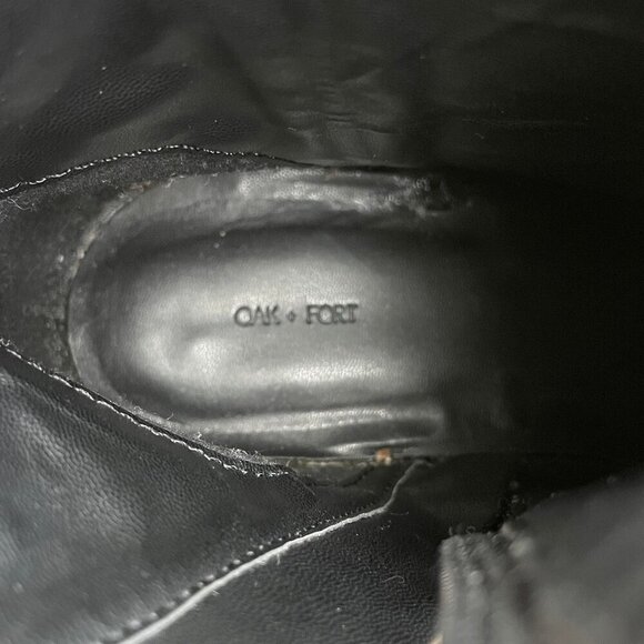 Oak + Fort 5627 2.75" Heeled Leather Booties w Inside Zip Closure Black Sz 8 - Picture 4 of 10